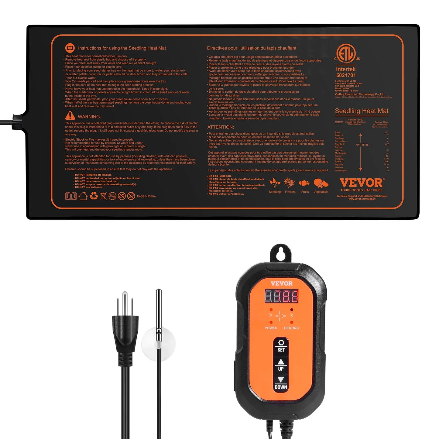 VEVOR Seedling Heat Mat W/ Digital Thermostat - ROCKY MOUNTAIN HOMESTEAD
