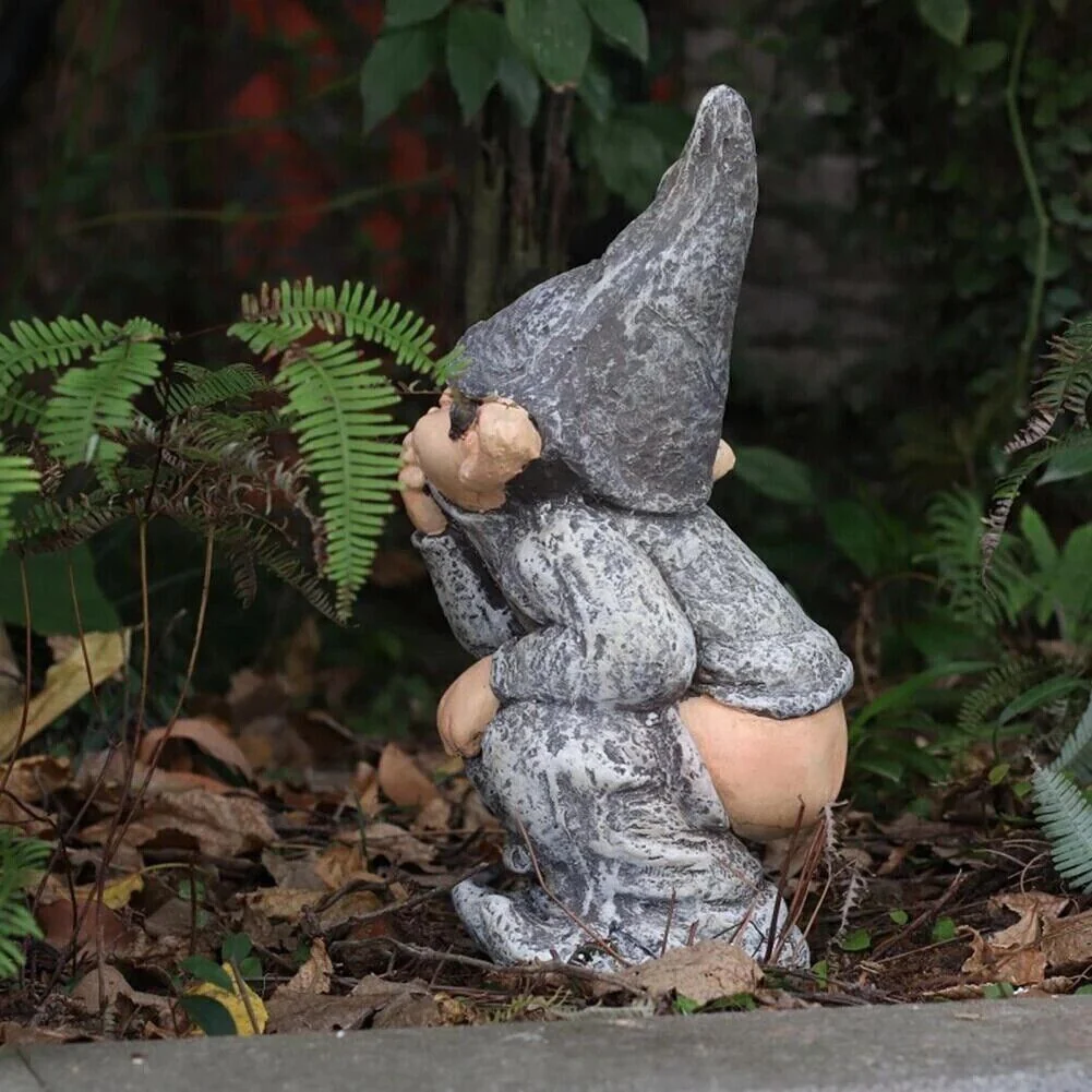 Pooping Naughty Gnome Miniature Statue Funny Resin Dwarf Home Garden Ornament US - ROCKY MOUNTAIN HOMESTEAD
