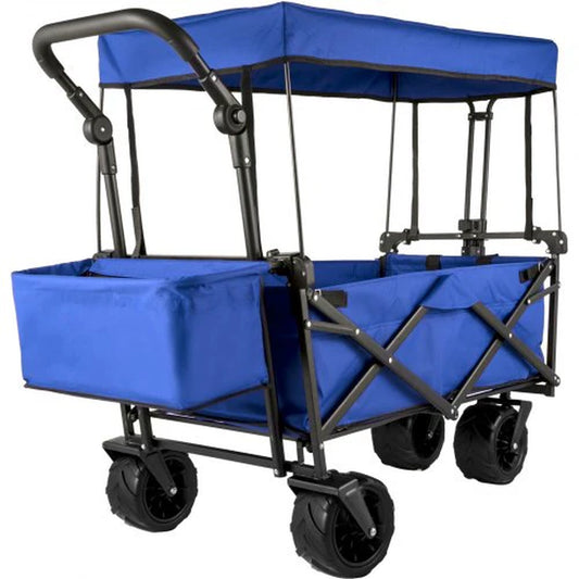 VEVOR Extra Large Collapsible Garden Cart with Removable Canopy "blue" - ROCKY MOUNTAIN HOMESTEAD 