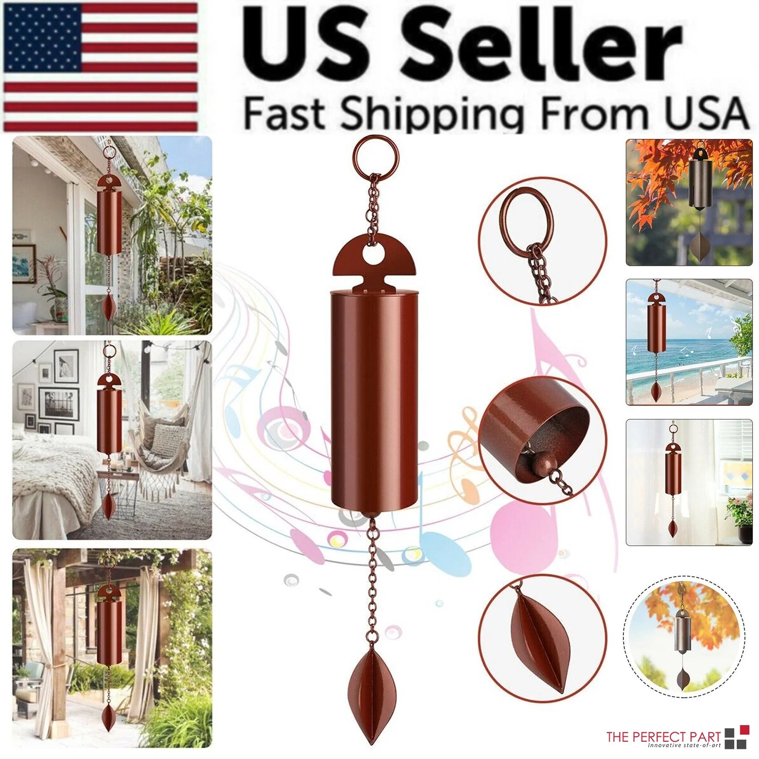 Large Deep Resonance Serenity Metal Bell Heroic Wind Chimes Outdoor Home Decor - ROCKY MOUNTAIN HOMESTEAD 
