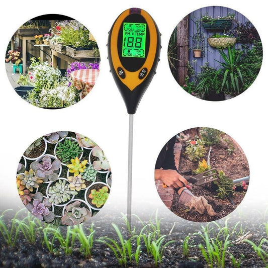 4 in 1 LCD Digital Soil Tester PH Water Moisture Temperature Sunlight Plant Test - ROCKY MOUNTAIN HOMESTEAD 