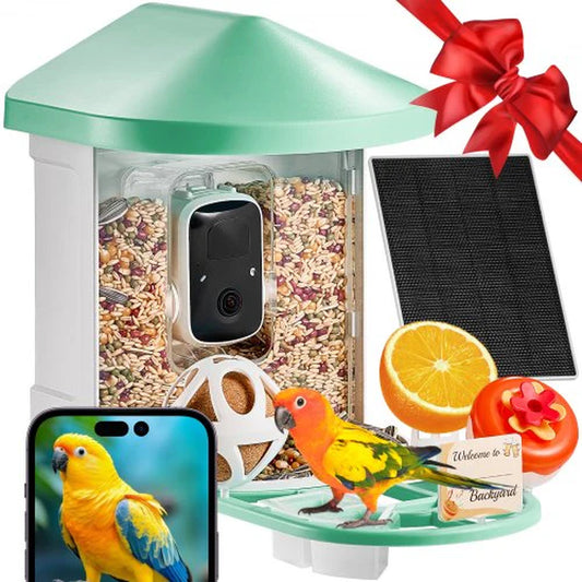 VEVOR Smart Bird Feeder with Camera 2K HD AI Identify Bird Species Auto Capture - ROCKY MOUNTAIN HOMESTEAD 