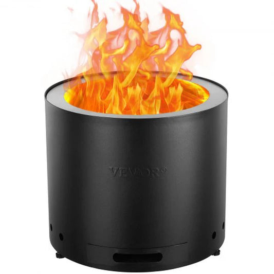 VEVOR Smokeless Fire Pit Stove Bonfire 15 in Dia Wood Burning Stainless Steel - ROCKY MOUNTAIN HOMESTEAD 