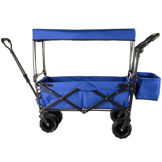 VEVOR Extra Large Collapsible Garden Cart with Removable Canopy "blue" - ROCKY MOUNTAIN HOMESTEAD 